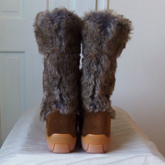 Oscar Sport Tall Brown Suede Boots With Faux Fur sz 37 - Picture 3 of 16
